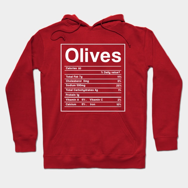 Olives Nutrition facts Funny Christmas Thanksgiving Gift Hoodie by issambak